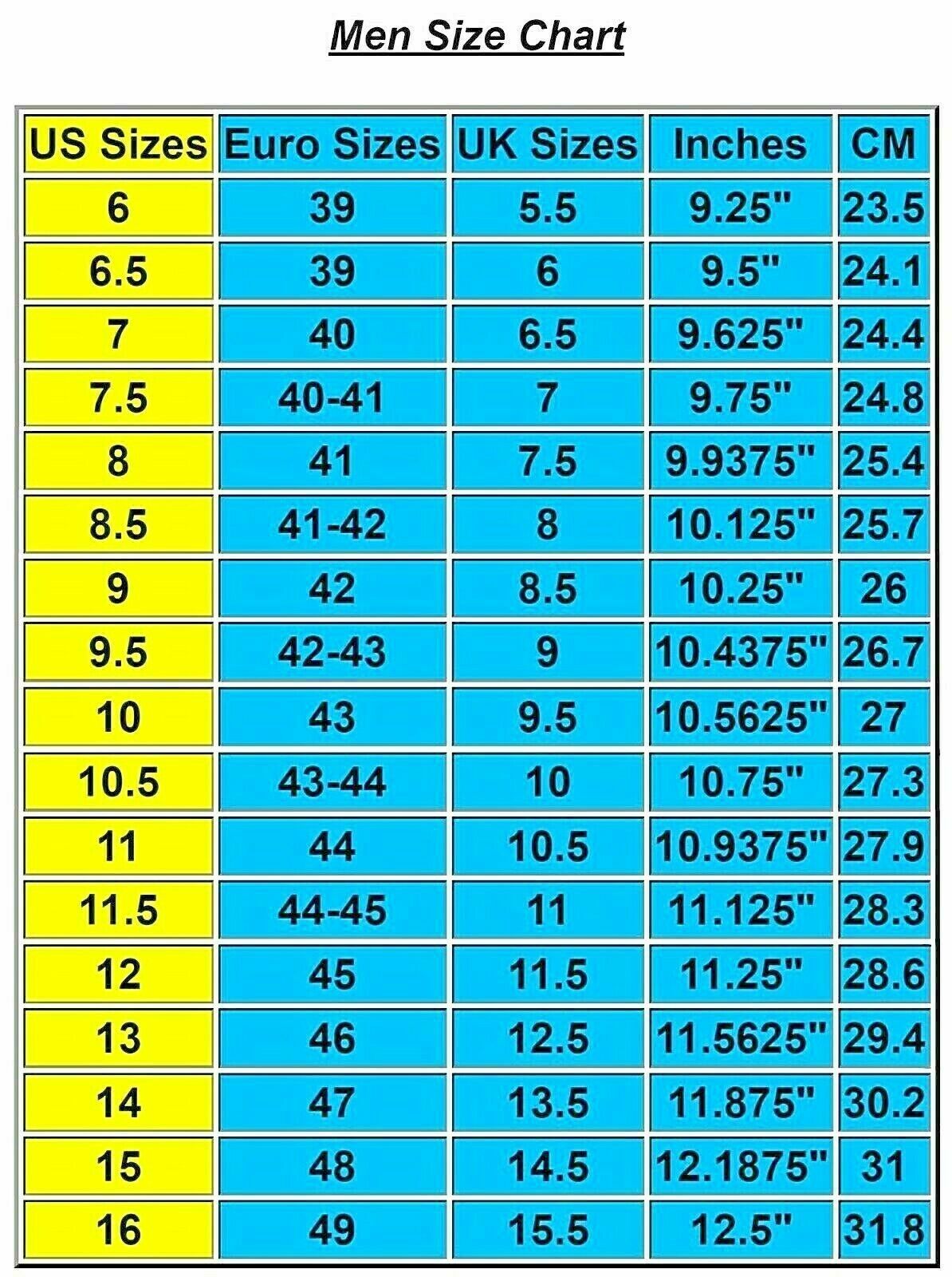 Mens us 6 hotsell