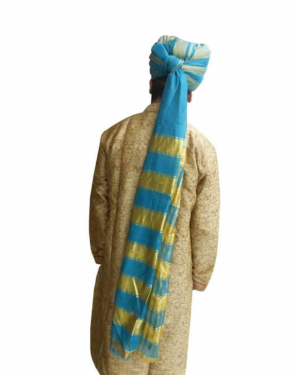 Men Hat Indian Wedding Sherwani Pagdi Groom Pag Handmade Turban Banarasi Safa