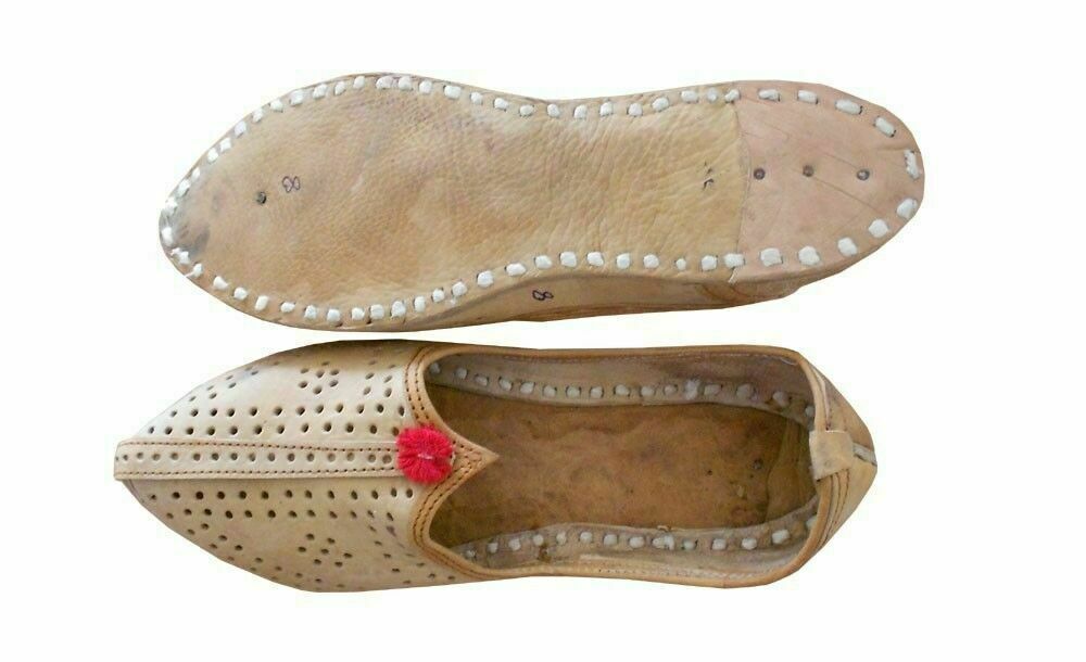 Men Shoes Indian Handmade Casual Jutties Leather Ethnic Mojaries Loafers & Slip Ons Flip-Flops Flat US 7-8