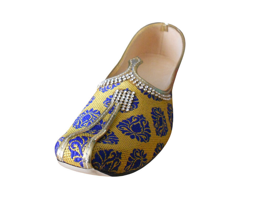 Men Shoes Wedding Jutties Indian Handmade Groom Mojaries Loafers & Slip Ons Flip-Flops Flat US 6-9