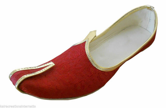 Men Shoes Traditional Jutties Wedding Khussa Red Loafers & Slip Ons Mojaries Flip-Flops Flat US 7