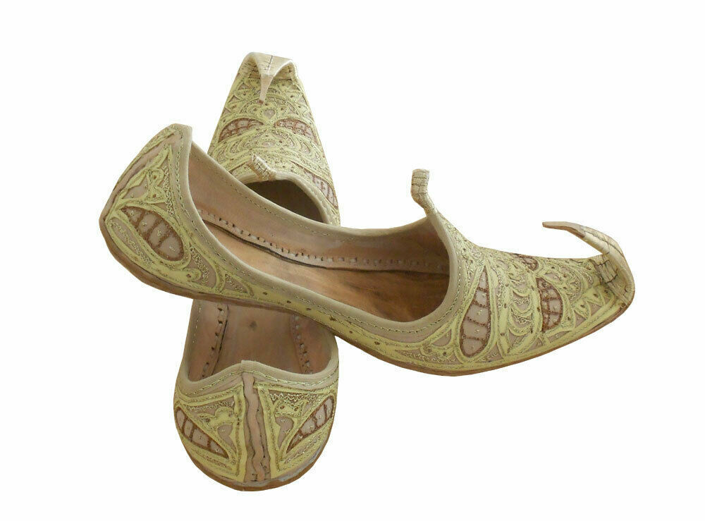 Men Shoes Leather Mojaries Aladdin Mojaries Indian Khussa Loafers Slip Ons Lime Yellow Flip-Flops Flat US 7