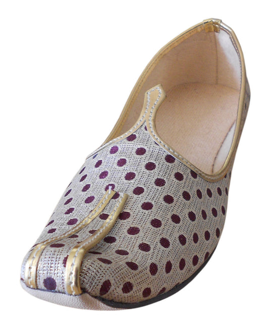 Men Shoes Indian Mojaries Sherwani Jutties Handmade Cream Groom Khussa Flip-Flops Flat US 6-12