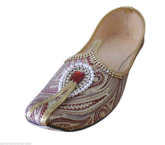 Men Shoes Indian Mojaries Wedding Sherwani Jutties Handmade Groom Khussa Mojaries Flip-Flops Flat US 6-9