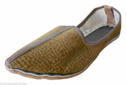 Men Shoes Ethnic Handmade Leather Jutties Loafers Khussa Indian Mojaries Flip-Flop Flat US 7/8