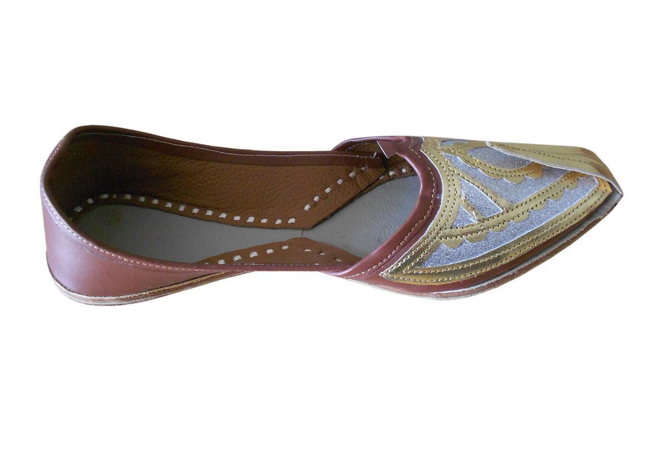 Men Shoes Indian Mojaries Loafers & Slip Ons Brown Punjabi Khussa Jutties Flip-Flops Flat US 7-10