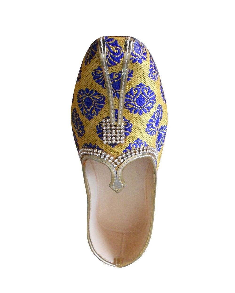 Men Shoes Wedding Jutties Indian Handmade Groom Mojaries Loafers & Slip Ons Flip-Flops Flat US 6-9