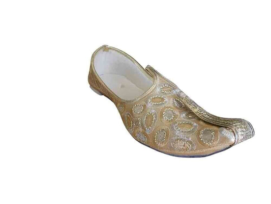 Men Shoes Traditional Jutties Handmade Wedding Gold Mojaries Loafers Flip-Flops Flat US 7-11