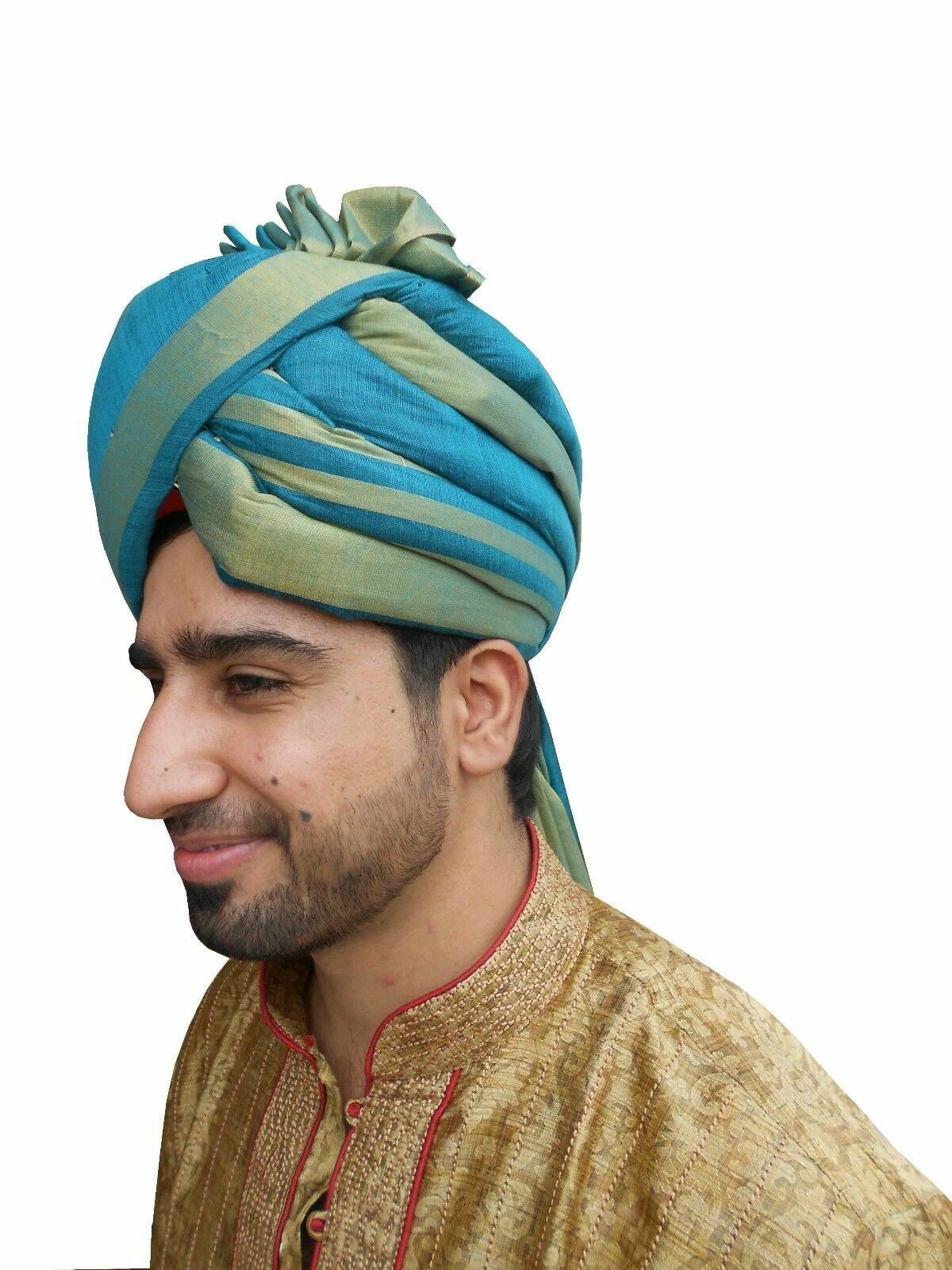 Men Hat Indian Wedding Sherwani Pagdi Groom Pag Handmade Turban Banarasi Safa