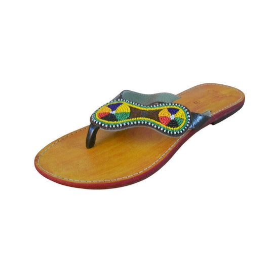 Women Slippers Indian Handmade Leather Mojaries Traditional Jutties Flip-Flops Flat US 6-10