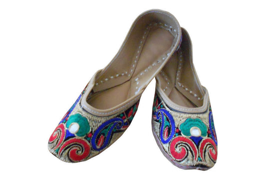 Women Shoes Indian Handmade Traditional Mojaries Leather Jutties Ballerinas Flip-Flops US 6.5