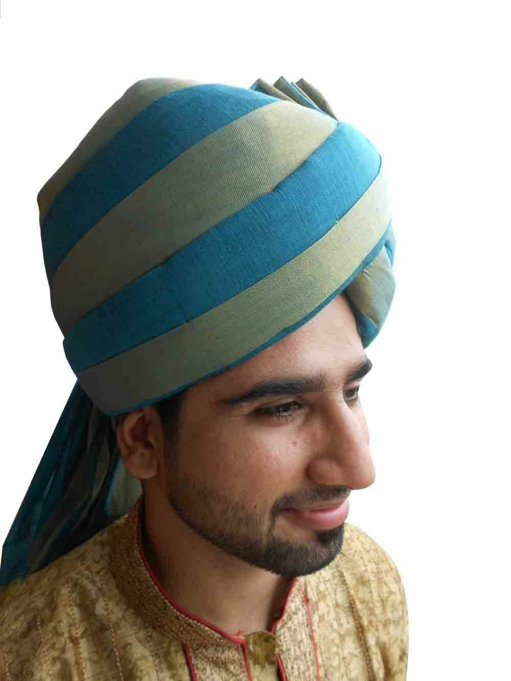 Men Hat Indian Wedding Sherwani Pagdi Groom Pag Handmade Turban Banarasi Safa