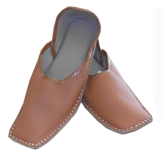 Men Shoes Traditional Handmade Indian Mojaries Brown Boat Jutties Flip-Flop US 11.5