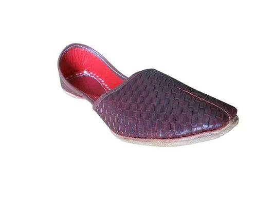 Men Shoes Indian Handmade Ethnic Brown Leather Mojaries Loafers & Slip Ons Flip-Flops Flat US 8-10