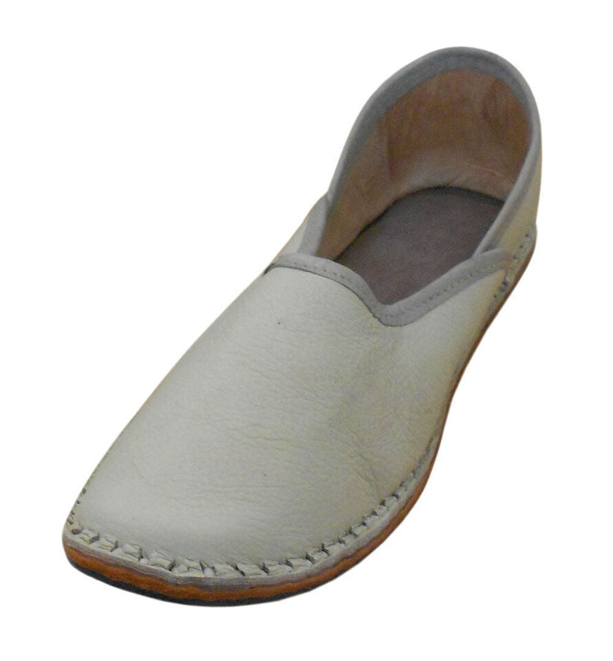 Men Shoes Traditional Oxfords Jutties Indian Cream Leather Mojaries Flip-Flops Flat US 8/9