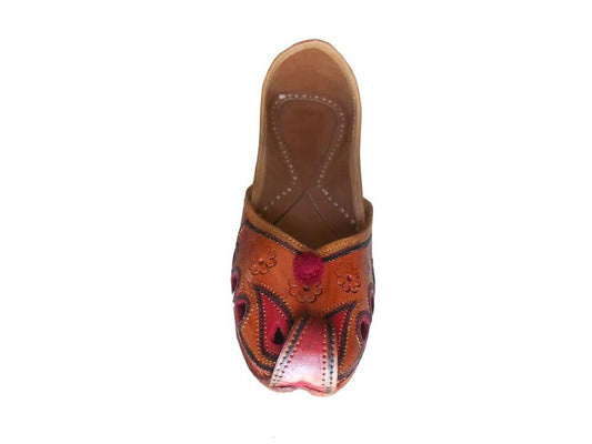 Women Shoes Ethnic Mojaries Handmade Leather Indian Khussa Wedding Jutties Flip-Flops US 5.5-7.5