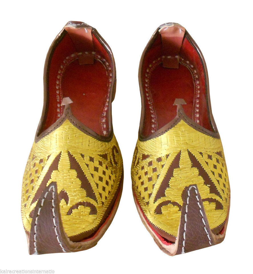 Men Shoes Vintage Aladdin Khussa Mojaries Indian Loafers & Slip Ons Flip-Flops Flat US 8.5-13