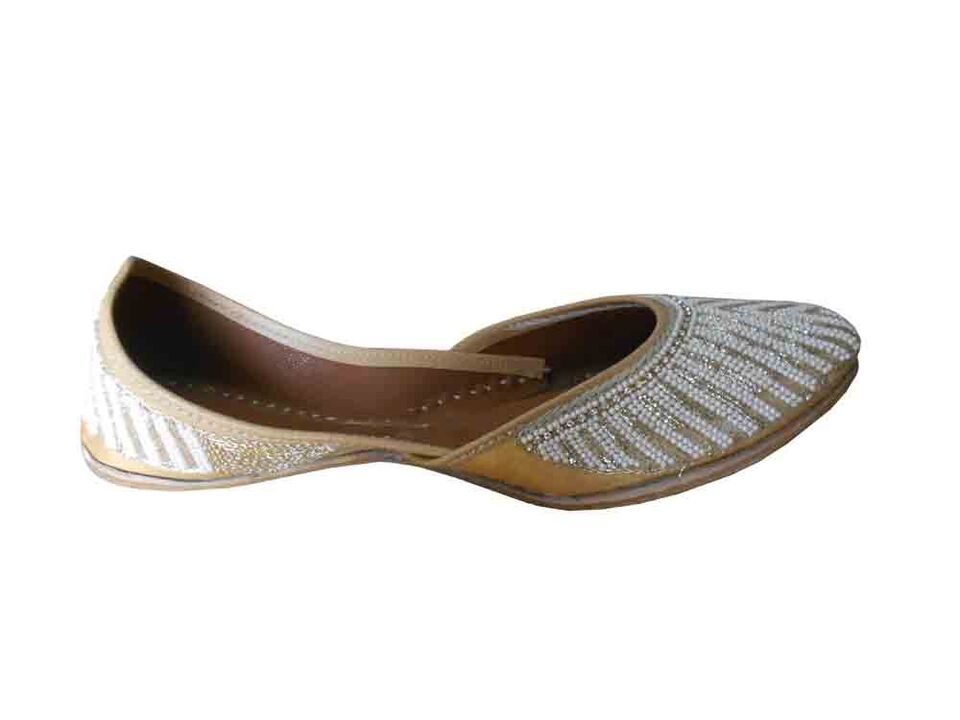 Women Shoes Indian Khussa Wedding Mojaries Leather Handmade Jutties Flip-Flops Flat US 7-9