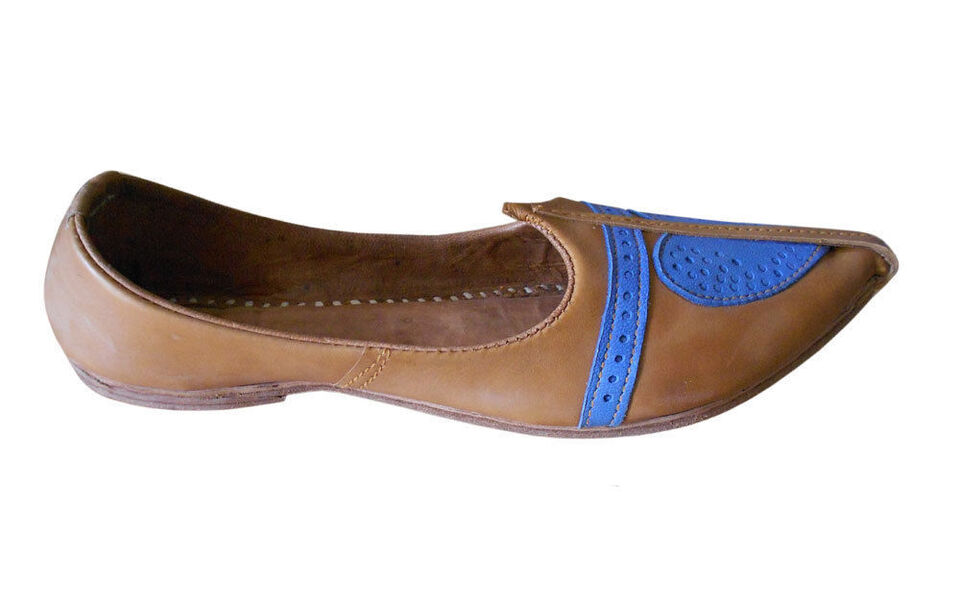 Men Shoes Indian Handmade Mojaries Genuine Leather Camel Jutties Flip-Flops Flat US 8-13