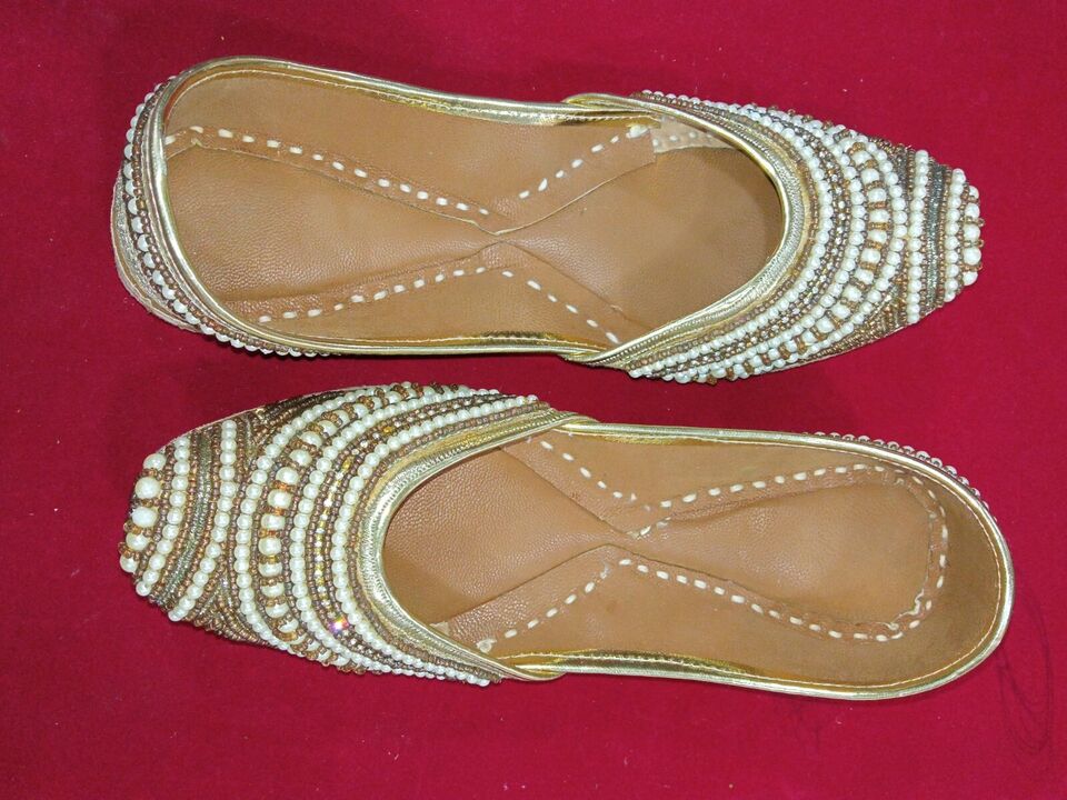 Women Shoes Indian Khussa Handmade Jutties Ballerinas Leather Mojaries Flip-Flops Flat US 6-9