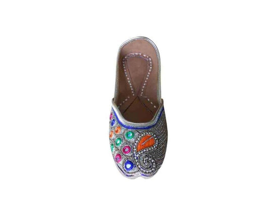 Women Shoes Indian Handmade Traditional Wedding Khussa Loafers Designer Ballet Mojaries Flip-Flops Flat US 6-9