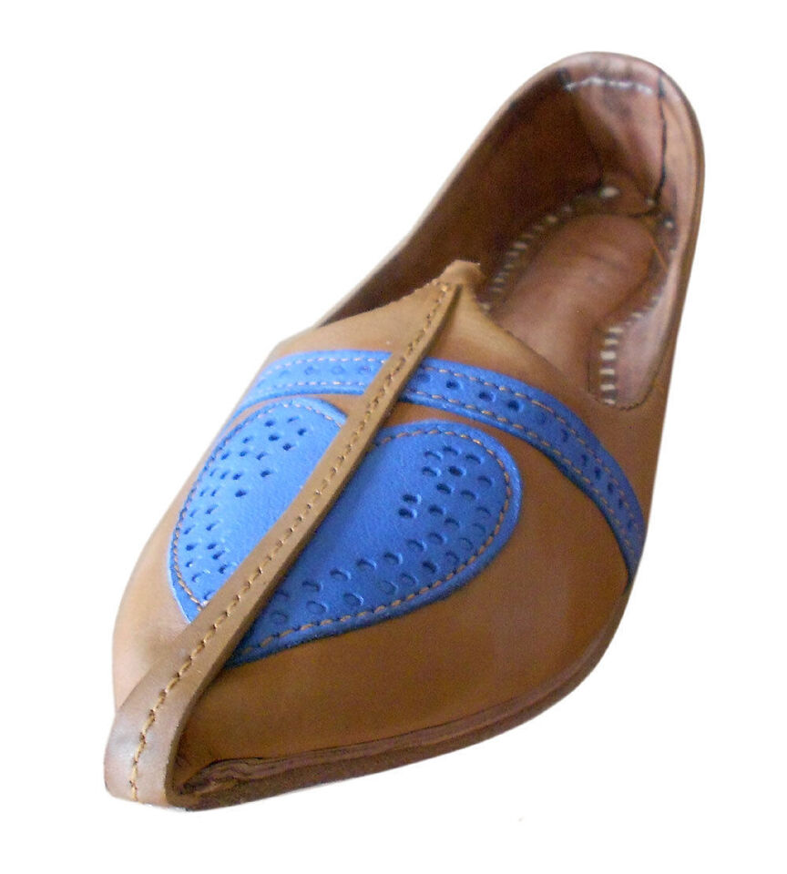 Men Shoes Indian Handmade Mojaries Genuine Leather Camel Jutties Flip-Flops Flat US 8-13