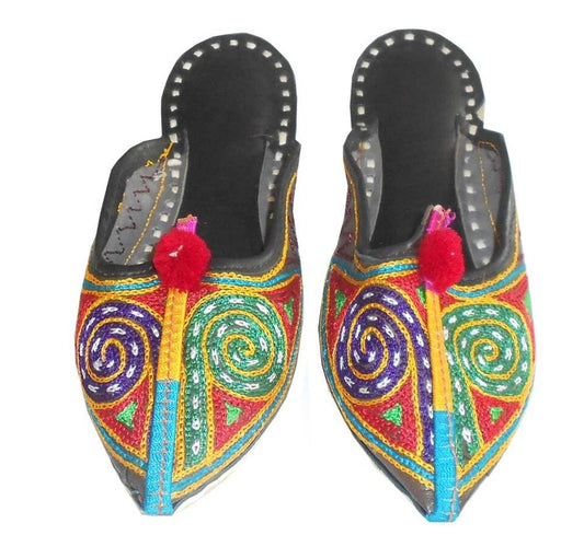 Women Shoes Indian Handmade Slippers Multi-Color Clogs Jutties Wedding Khussa Loafers Flip-Flops Flat US 4